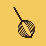 Illustration of a balloon whisk on a butter-yellow background